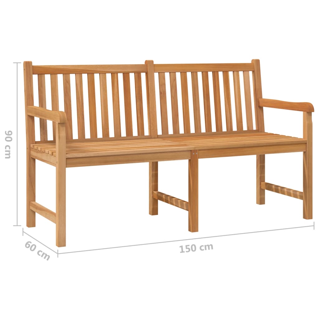 Gartenbank 114 cm Massivholz Teak
