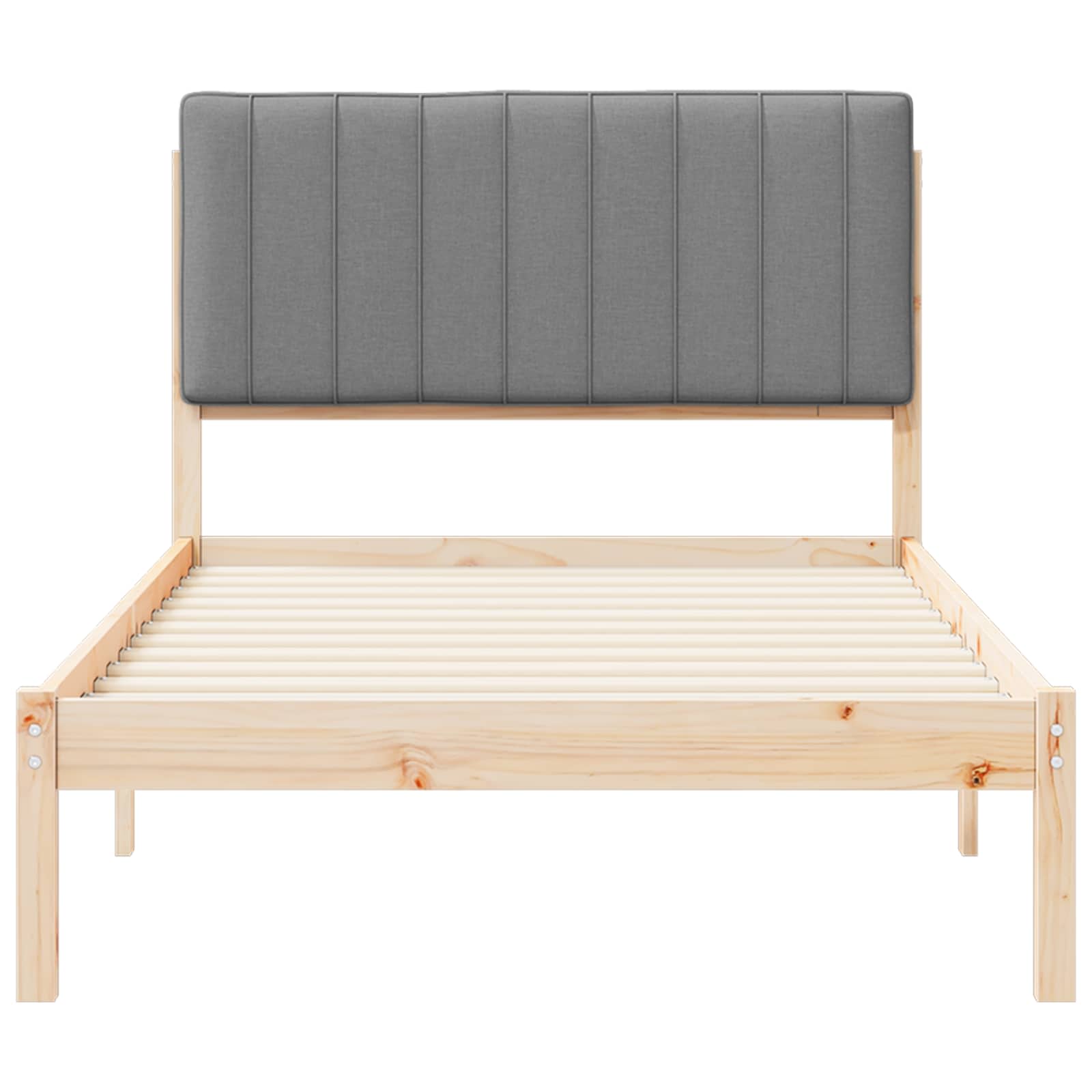 Bettgestell mit gepolstertem Kopfteil Hellgrau 200 x 200 cm