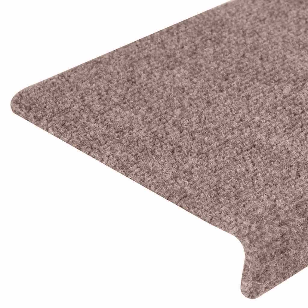 Stufenmatten Selbstklebend 15 Stk. 65x21x4 cm Hellbraun Rechteckiger Rand