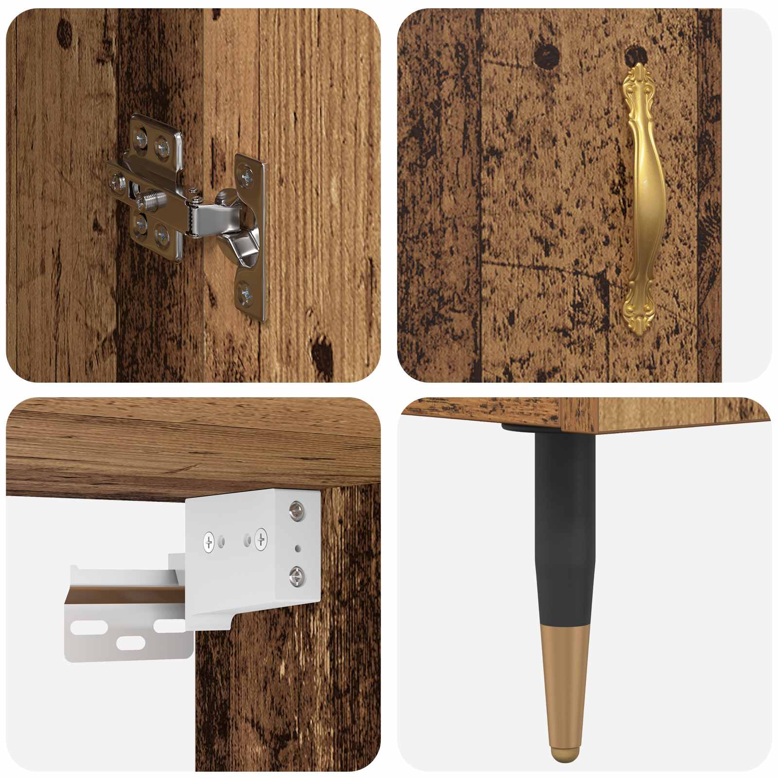 Highboard Betongrau 69,5x34x180 cm Holzwerkstoff