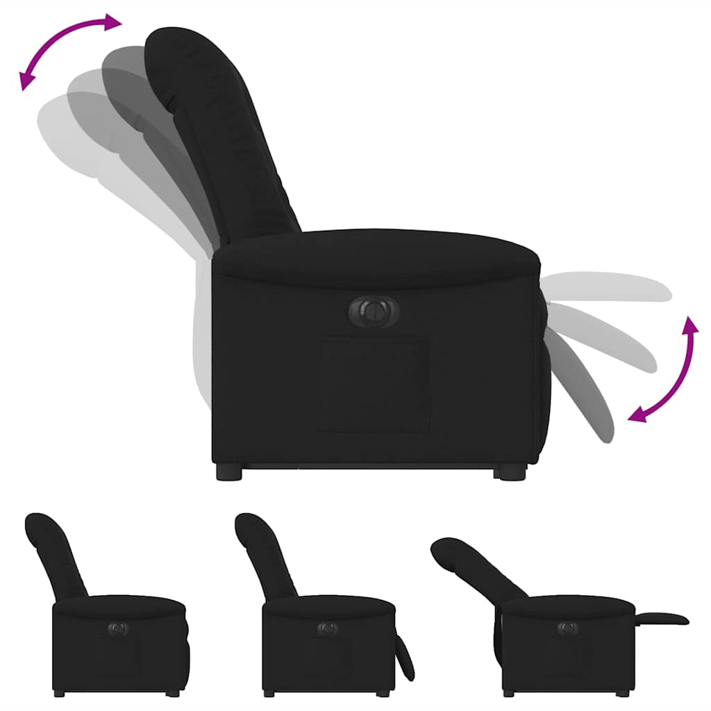 Massagesessel mit Aufstehhilfe Hellgrau Stoff