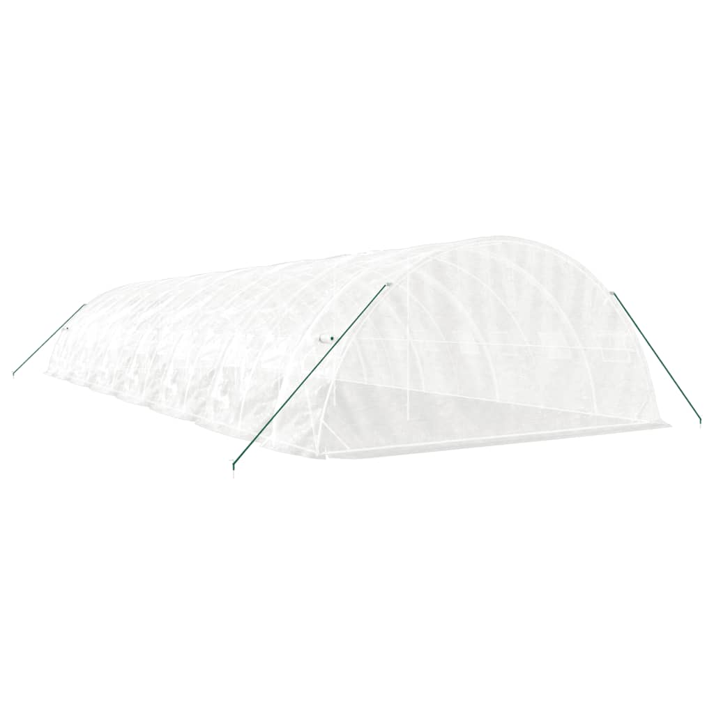 Gewächshaus mit Stahlrahmen Weiß 40 m² 8x5x2,3 m