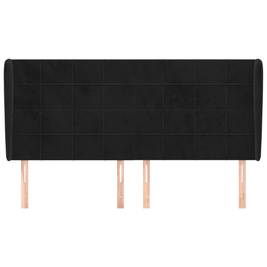 Kopfteil mit Ohren Dunkelblau 93x23x78/88 cm Samt