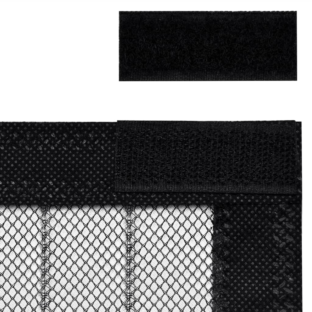Fliegengitter-Türvorhänge 2 Stk. Magnet Schwarz 200x80 cm