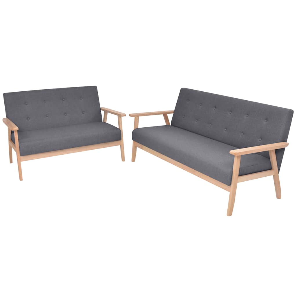 2-Sitzer-Sofa Stoff Hellgrau