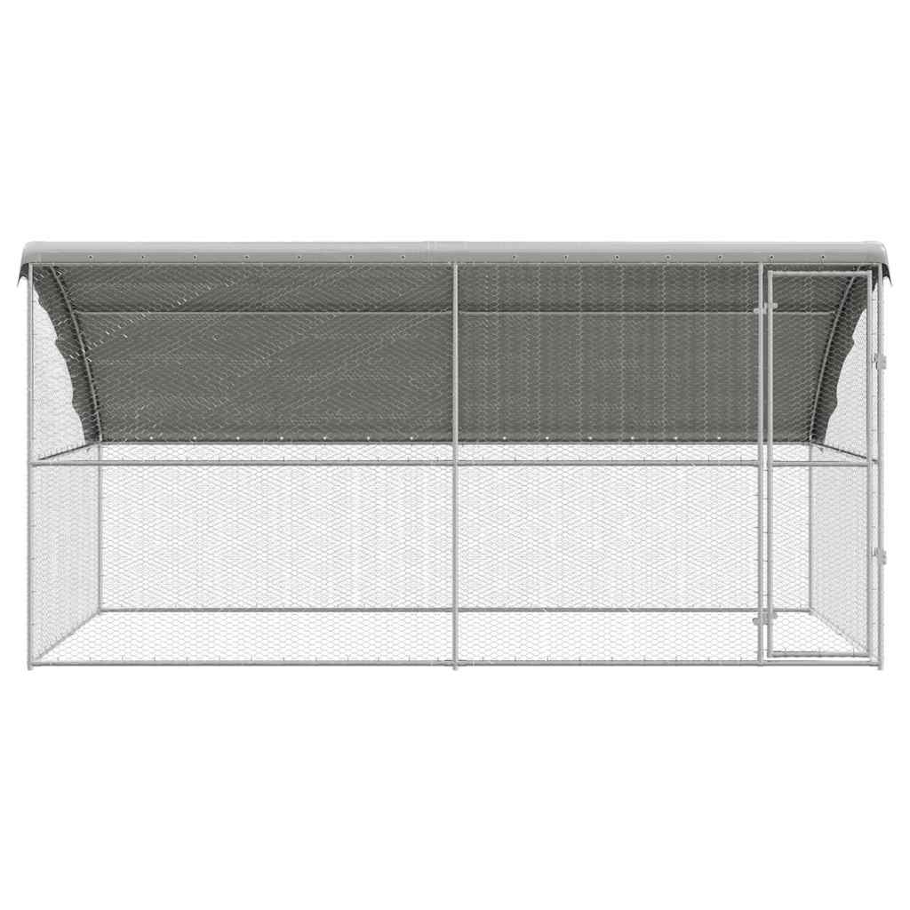 Hühnerkäfig 2 pcs Silber 400 x 200 x 200 cm Verzinkter Stahl