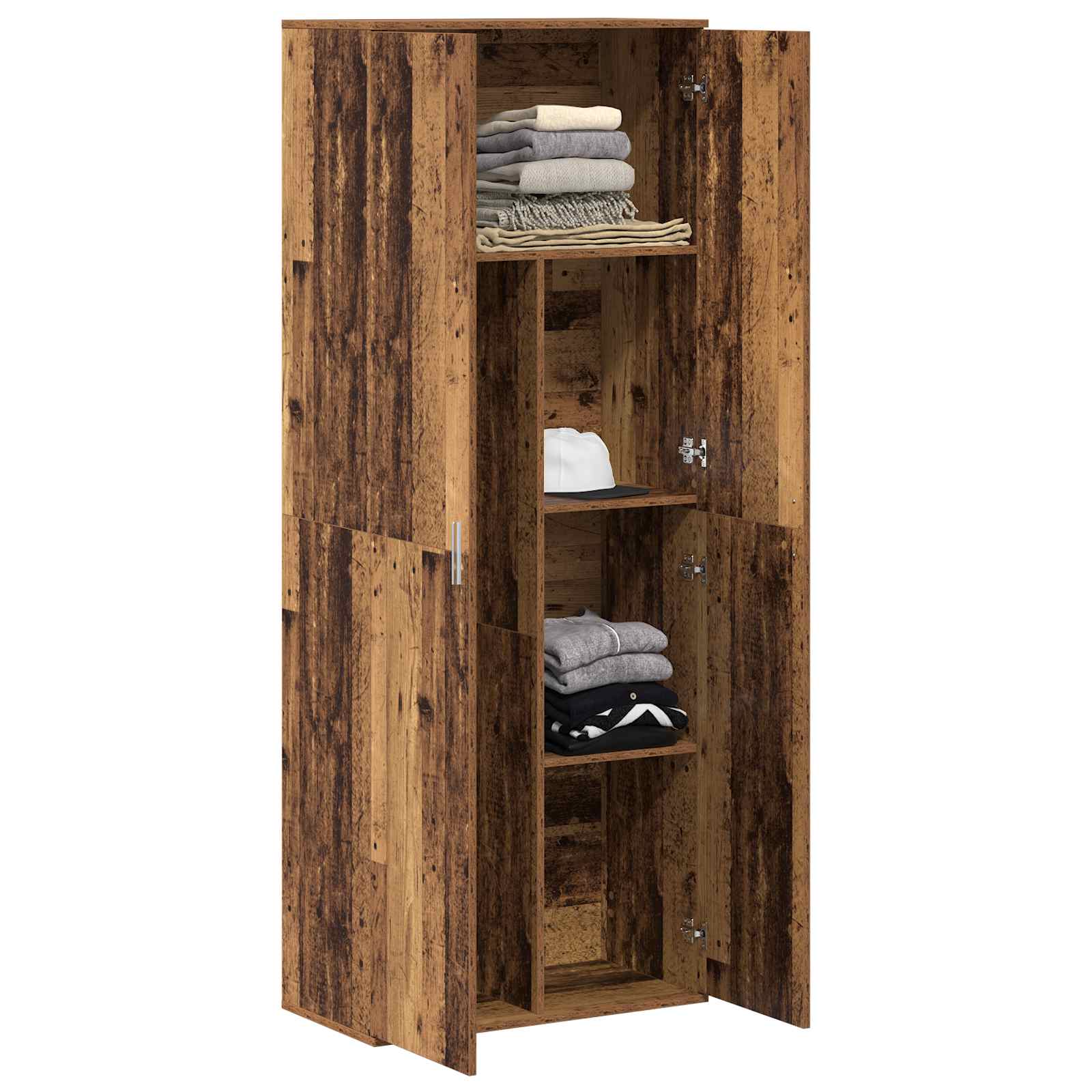 Highboard Weiß 70x35x180 cm Holzwerkstoff