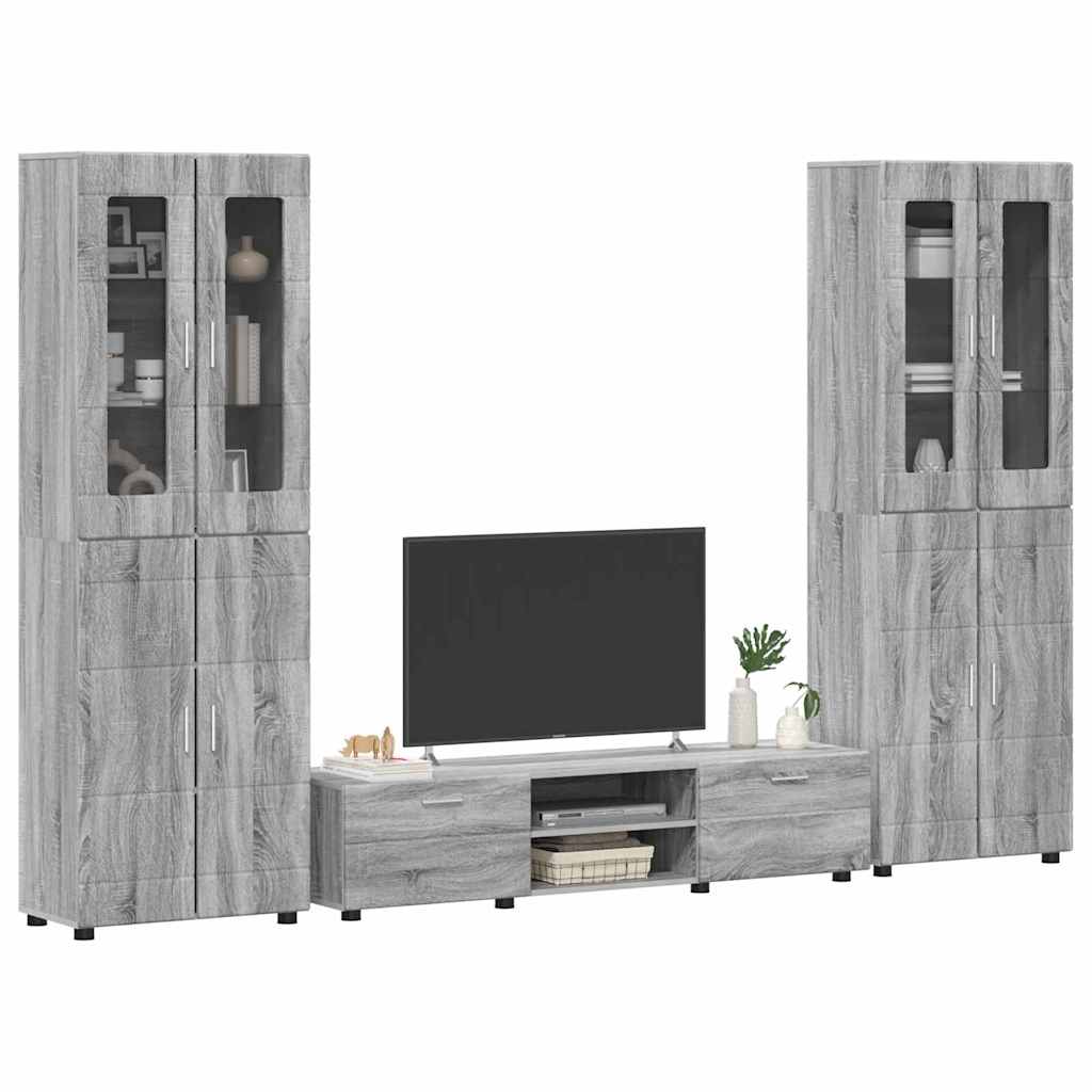 Highboard mit Regal FLORIN Weiß 60 x 35 x 182 cm Holzwerkstoff