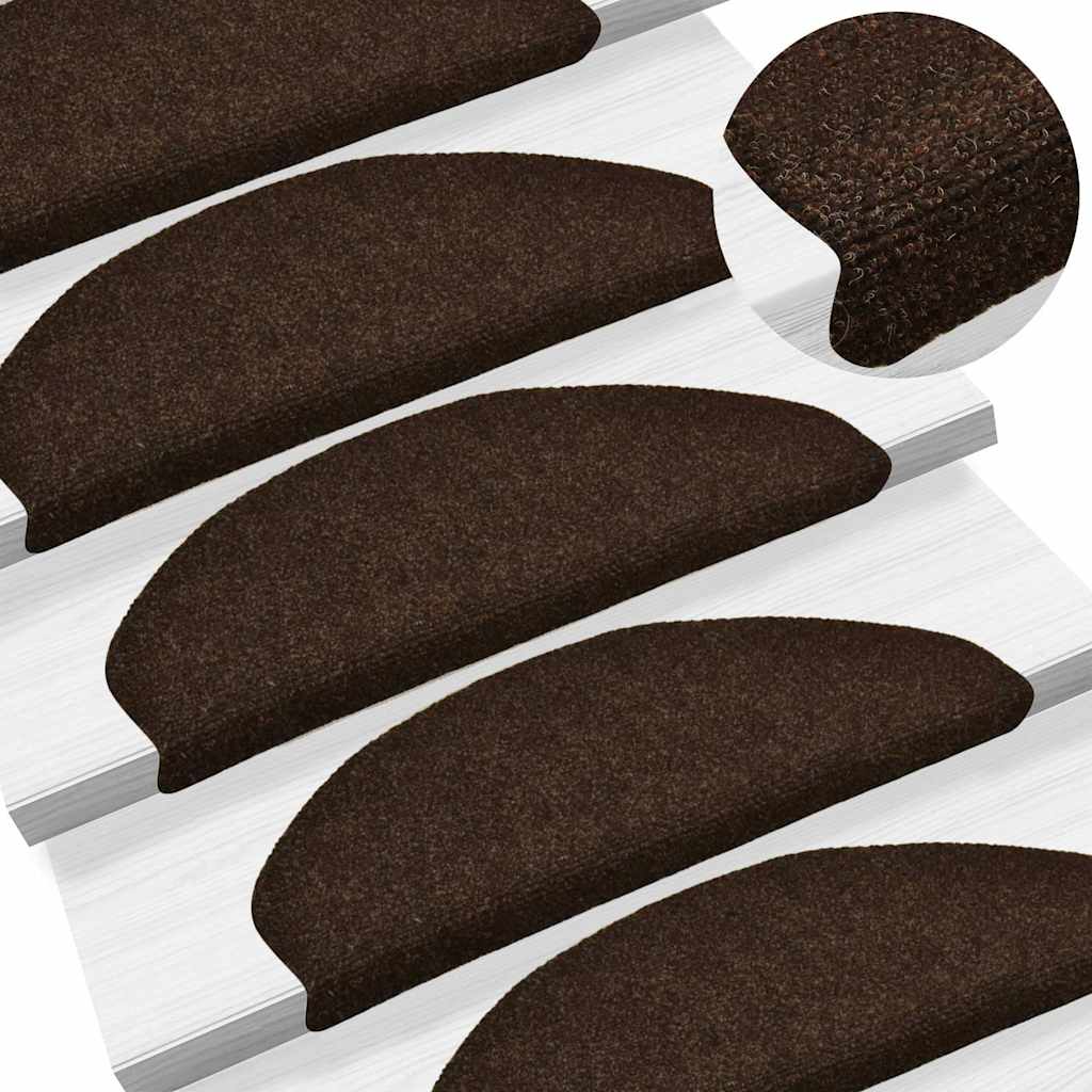 Stufenmatten Selbstklebend 15 Stk. 56x17x3 cm Hellbraun Halbrund