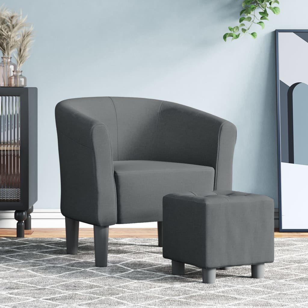 Clubsessel Dunkelgrau Stoff