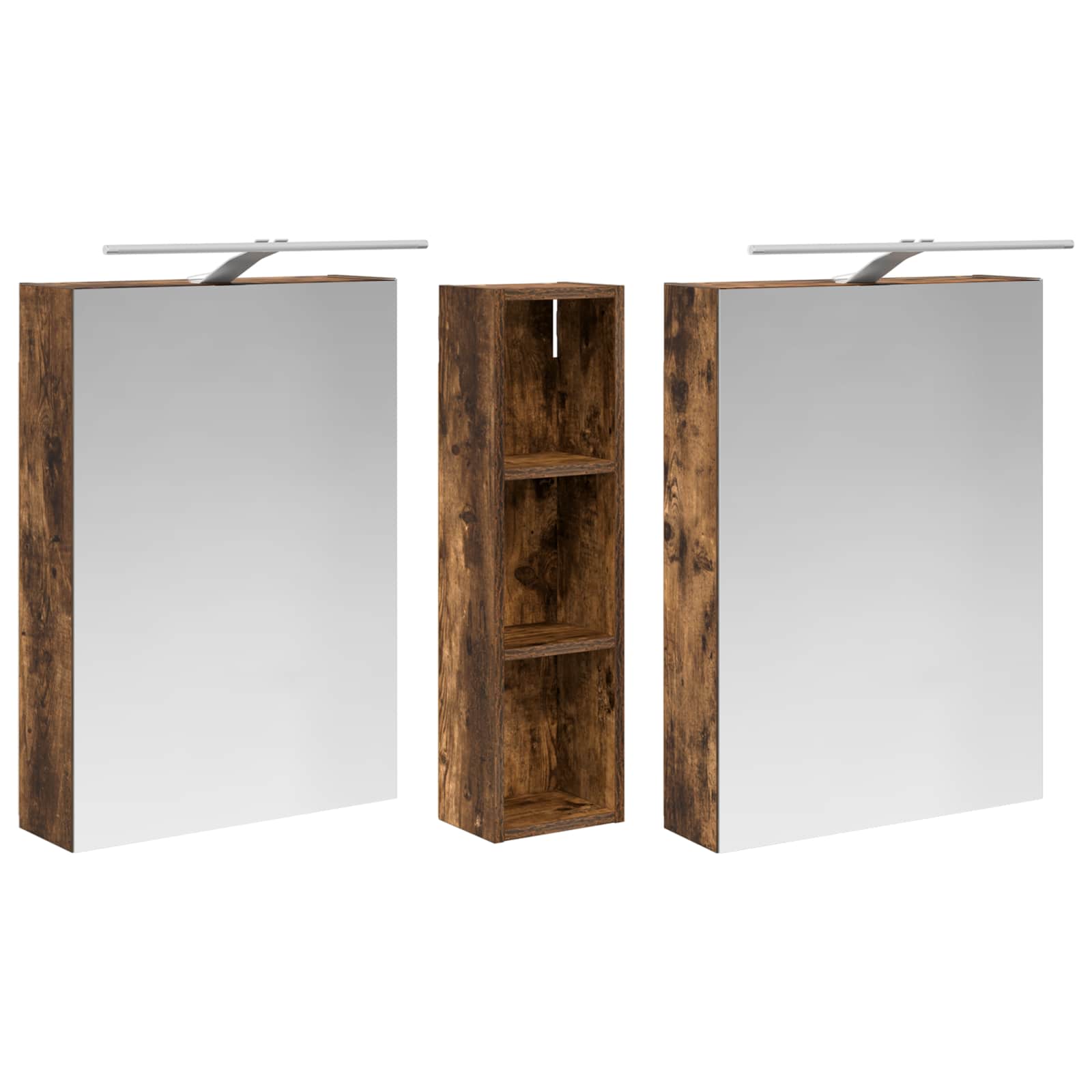 Badezimmerschrank-Set 3 pcs 80 x 10,5 x 50 cm Holzwerkstoff