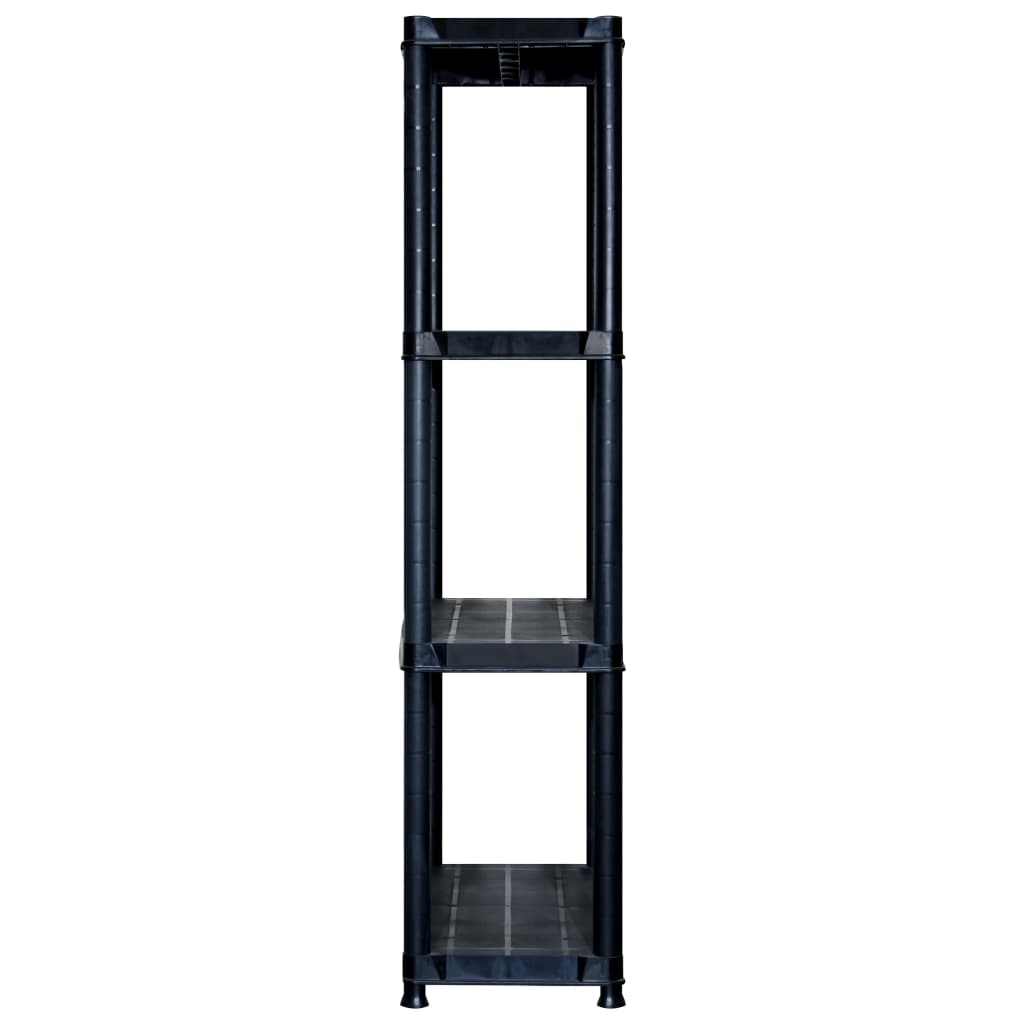 Lagerregal 4-Tier Schwarz 61x30,5x130 cm Kunststoff