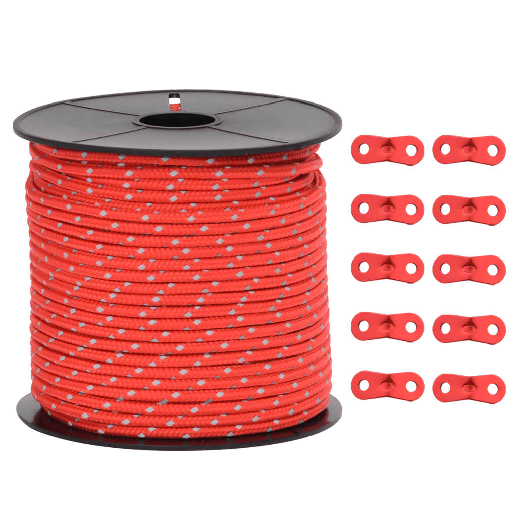 Zeltleine Reflektierend mit Seilspannern 50 m 3 mm