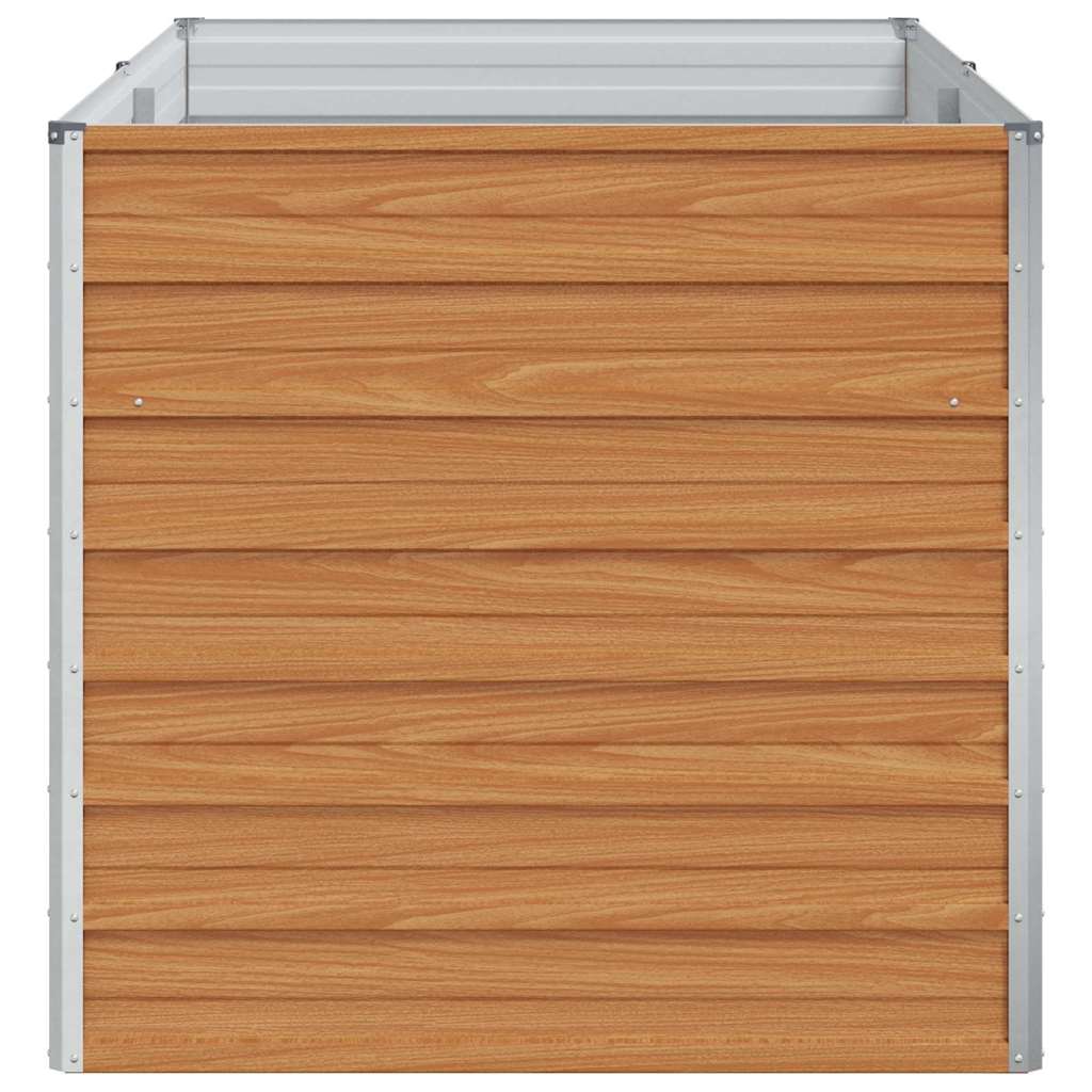 Hochbeet Hellbraun 100 x 100 x 77 cm Verzinkter Stahl