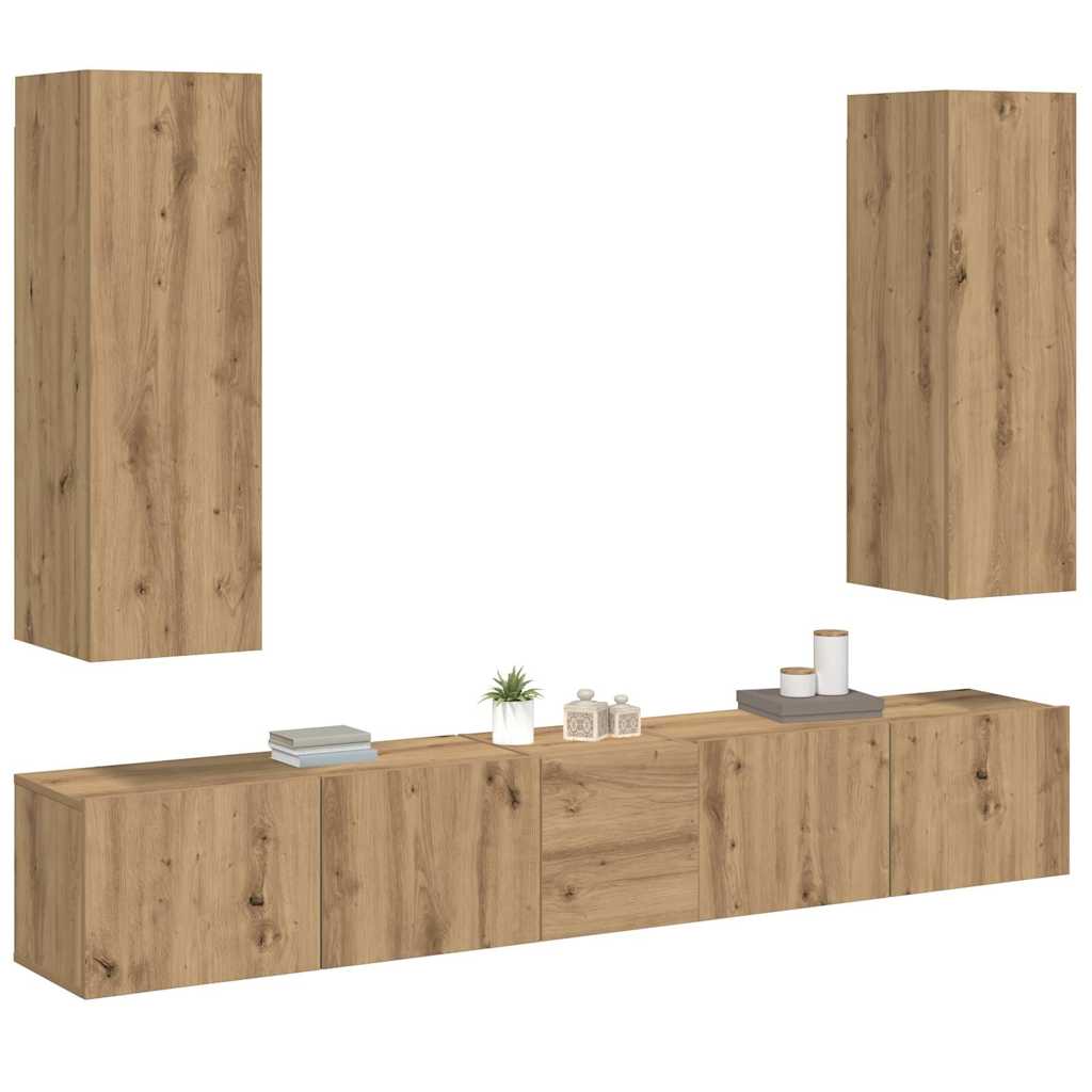 5-tlg. TV-Schrank-Set Weiß Holzwerkstoff