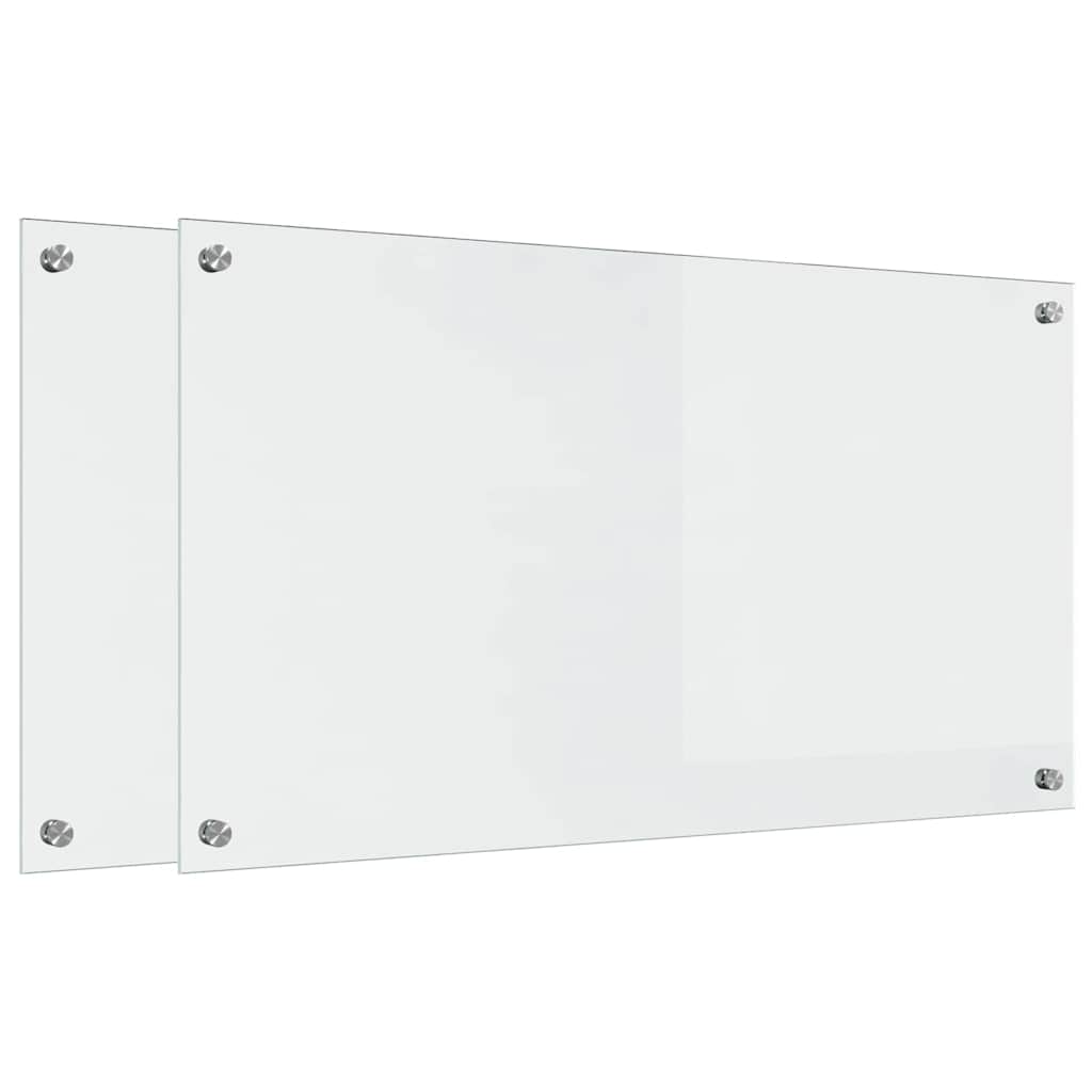 Küchenrückwand 2 pcs Weiß 70 x 40 cm Gehärtetes Glas