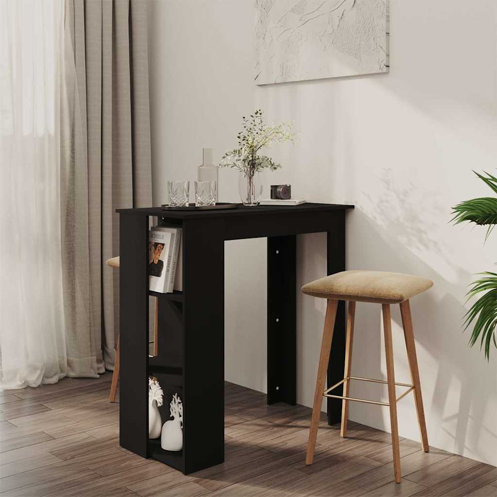 Bartisch mit Regal Weiß 102x50x103,5 cm Holzwerkstoff