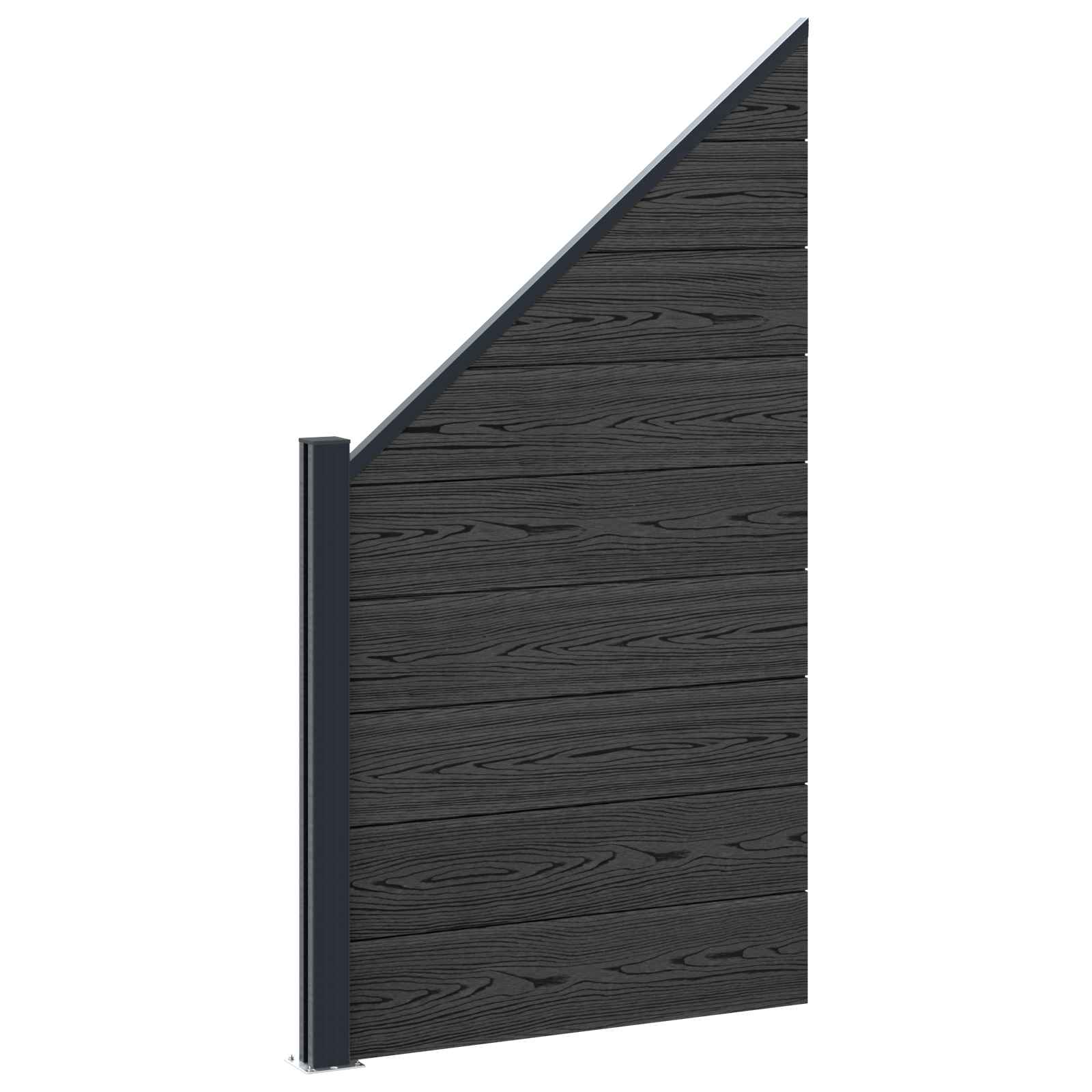 Zaunelement WPC 180x186 cm Schwarz