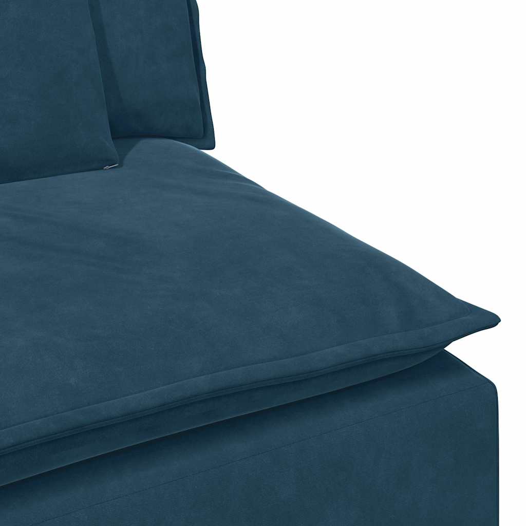 Modulares Sofa Endmodul mit Armlehne Kissen Blau 100 cm