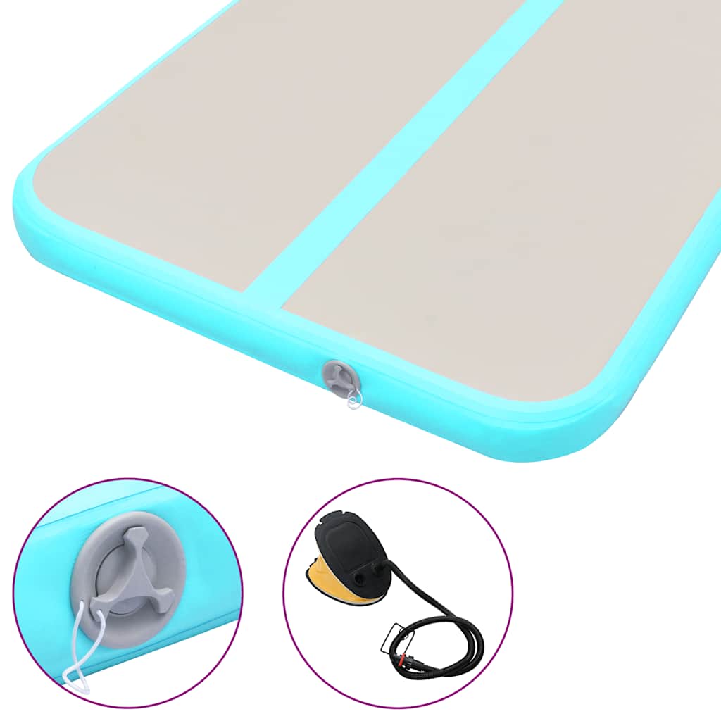 Aufblasbare Gymnastikmatte mit Pumpe 300×100×10 cm PVC Rosa