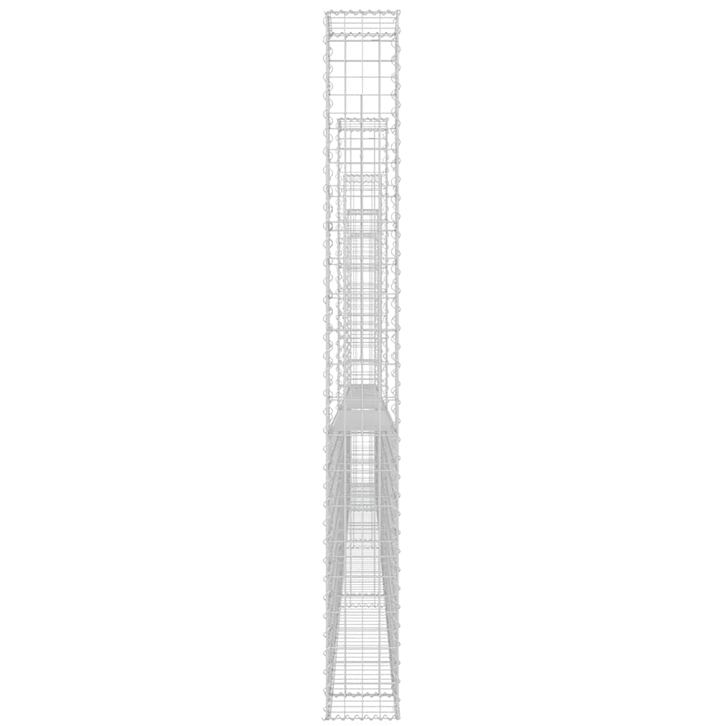 Gabionenkorb U-Form mit 2 Säulen Eisen 140x20x150 cm