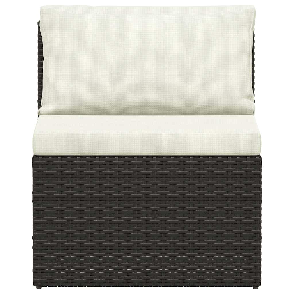 4-tlg. Garten-Lounge-Set mit Polstern Poly Rattan Grau