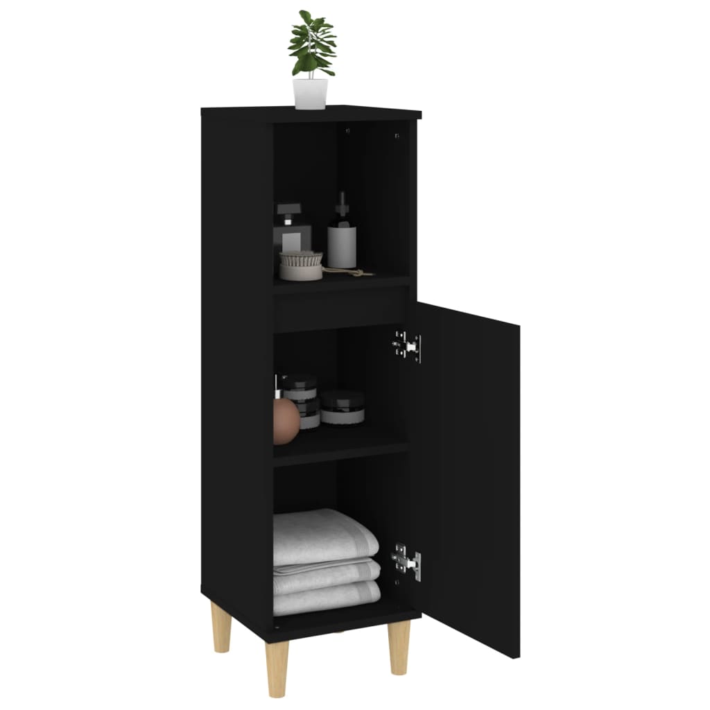 Badschrank Weiß 30x30x100 cm Holzwerkstoff