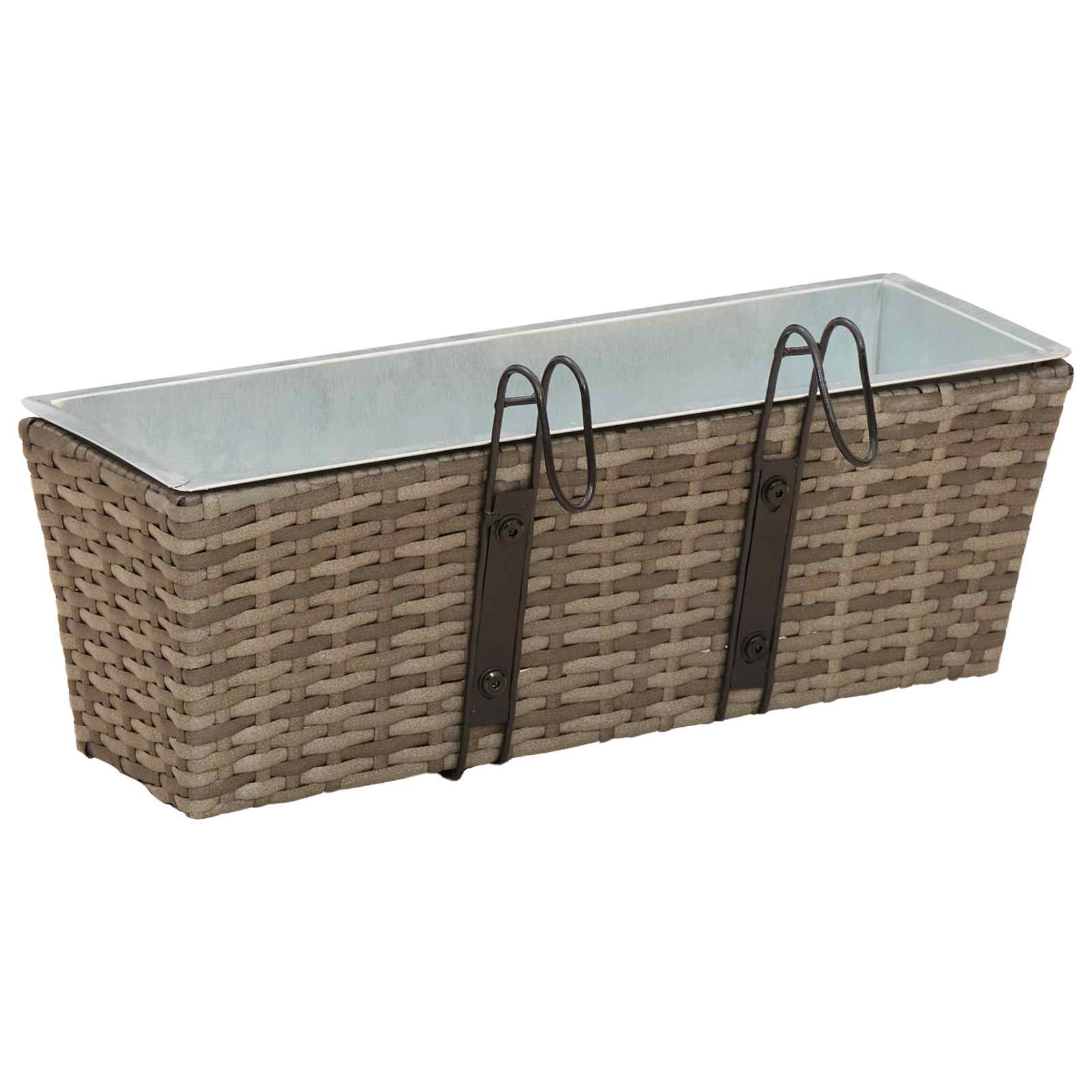 Balkon 2 pcs Schwarz 50 x 17 x 17 cm Metall