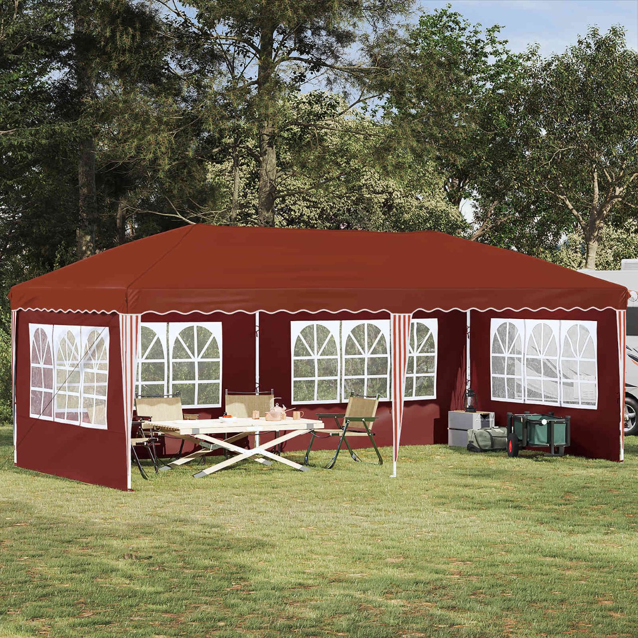Pop-up Partyzelt 575 x 290 x 245 cm Creme