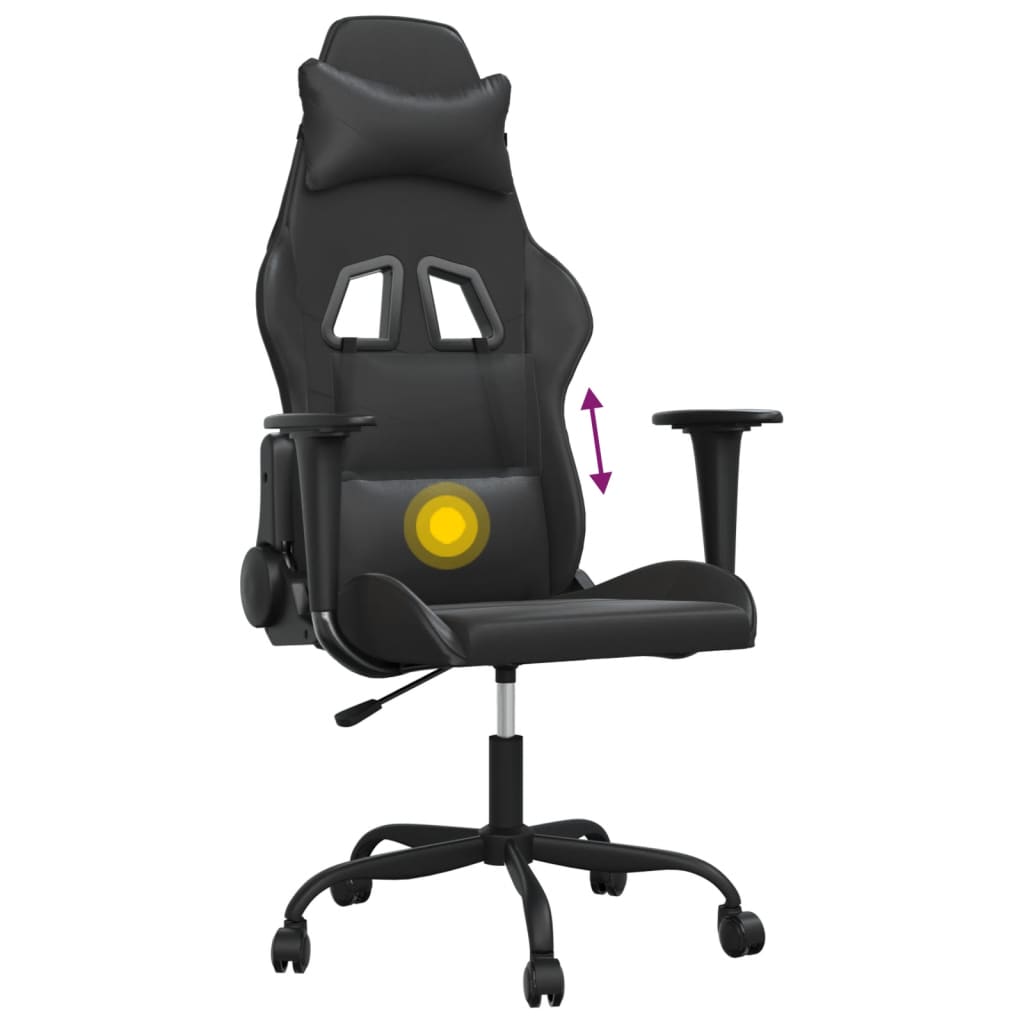 Gaming-Stuhl mit Massagefunktion Schwarz und Rot Kunstleder