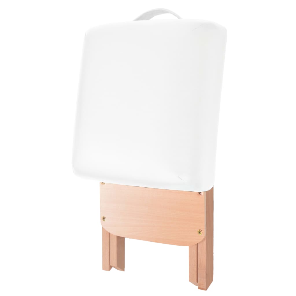 Massageliege 3-Zonen mit Hocker Klappbar 10 cm Sitz Schwarz