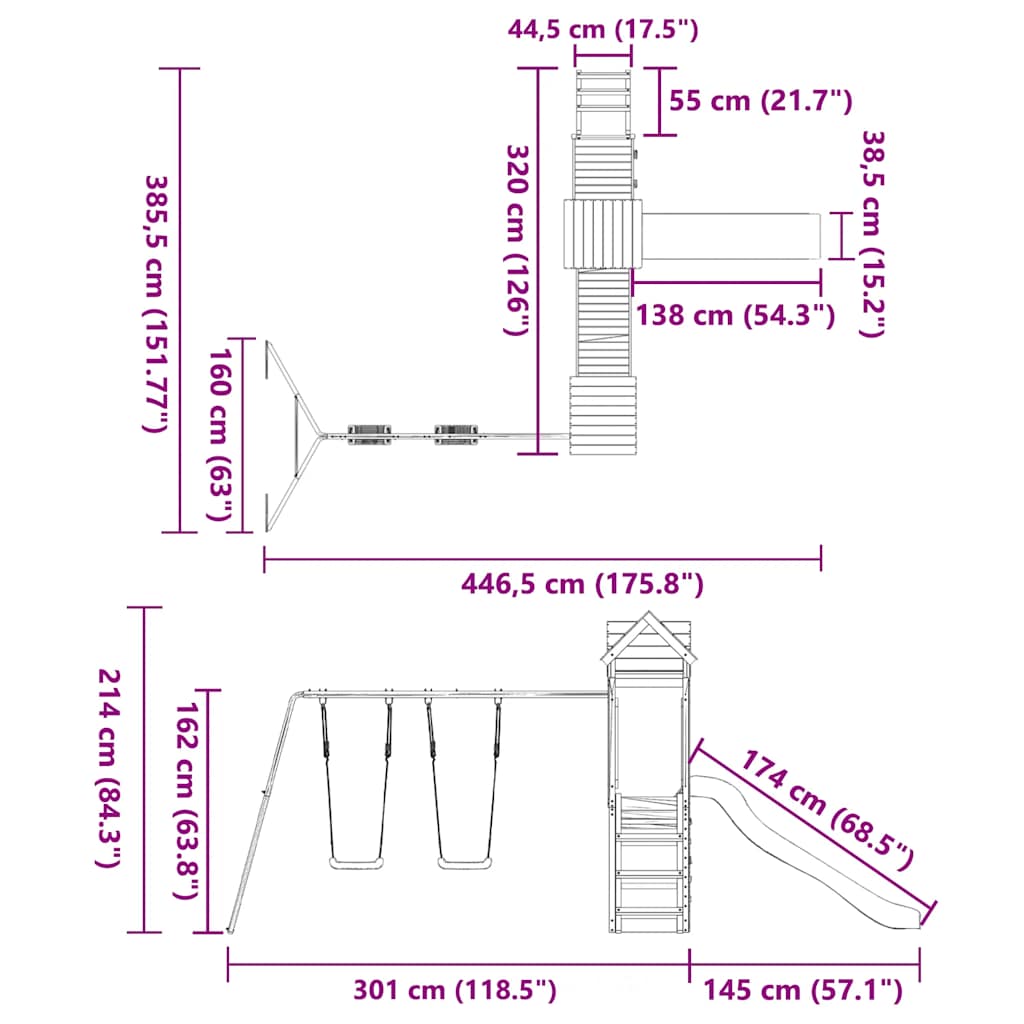 Spielturm Imprägniertes Kiefernholz