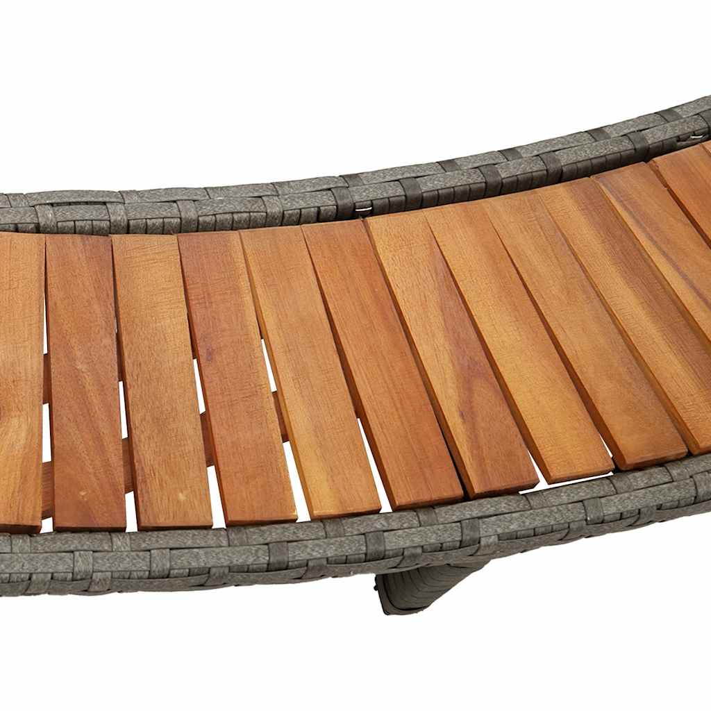 Whirlpool-Umrandung mit Stauraum Holztreppe Schwarz Poly Rattan