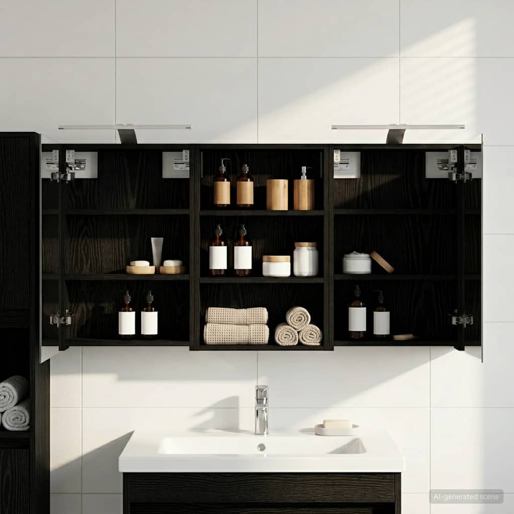 Badezimmerschrank-Set 3 pcs 80 x 10,5 x 50 cm Holzwerkstoff
