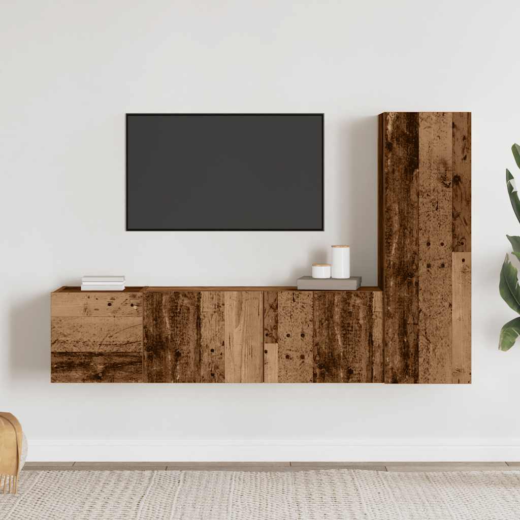 5-tlg. TV-Schrank-Set Weiß Holzwerkstoff
