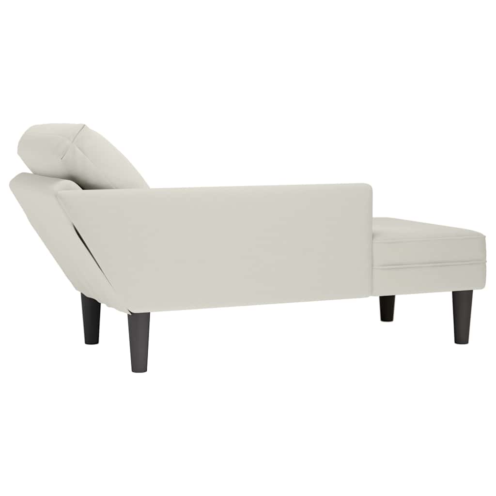 Chaiselongue mit Kissen und Rechter Armlehne Blau Samt