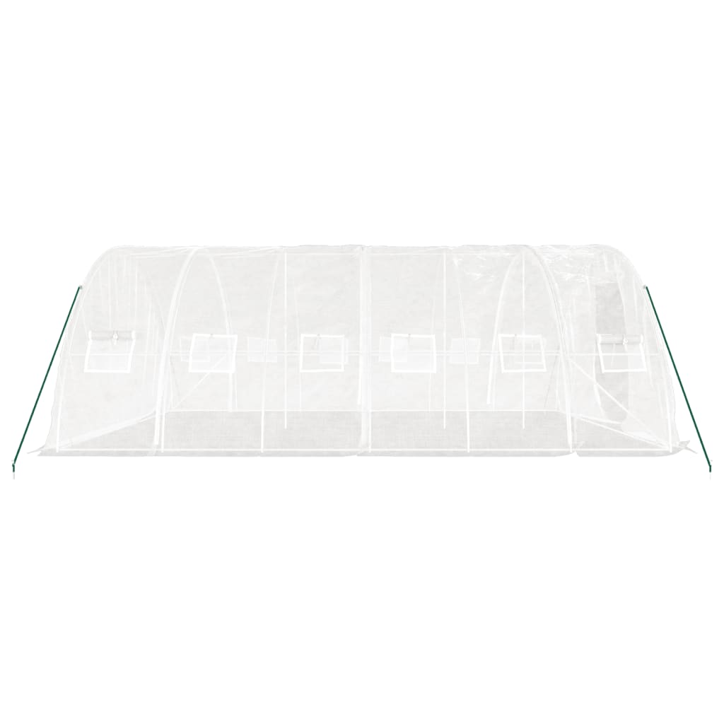 Gewächshaus mit Stahlrahmen Weiß 40 m² 8x5x2,3 m