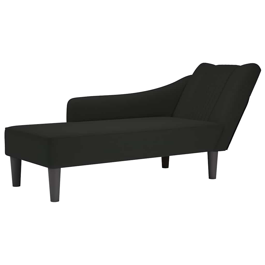 Chaiselongue mit Rechter Armlehne Blau Samt