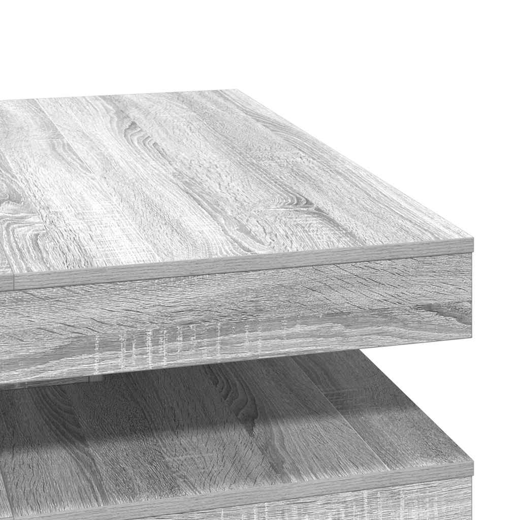 Couchtisch 360-Grad Drehbar Weiß 90x90x34,5 cm
