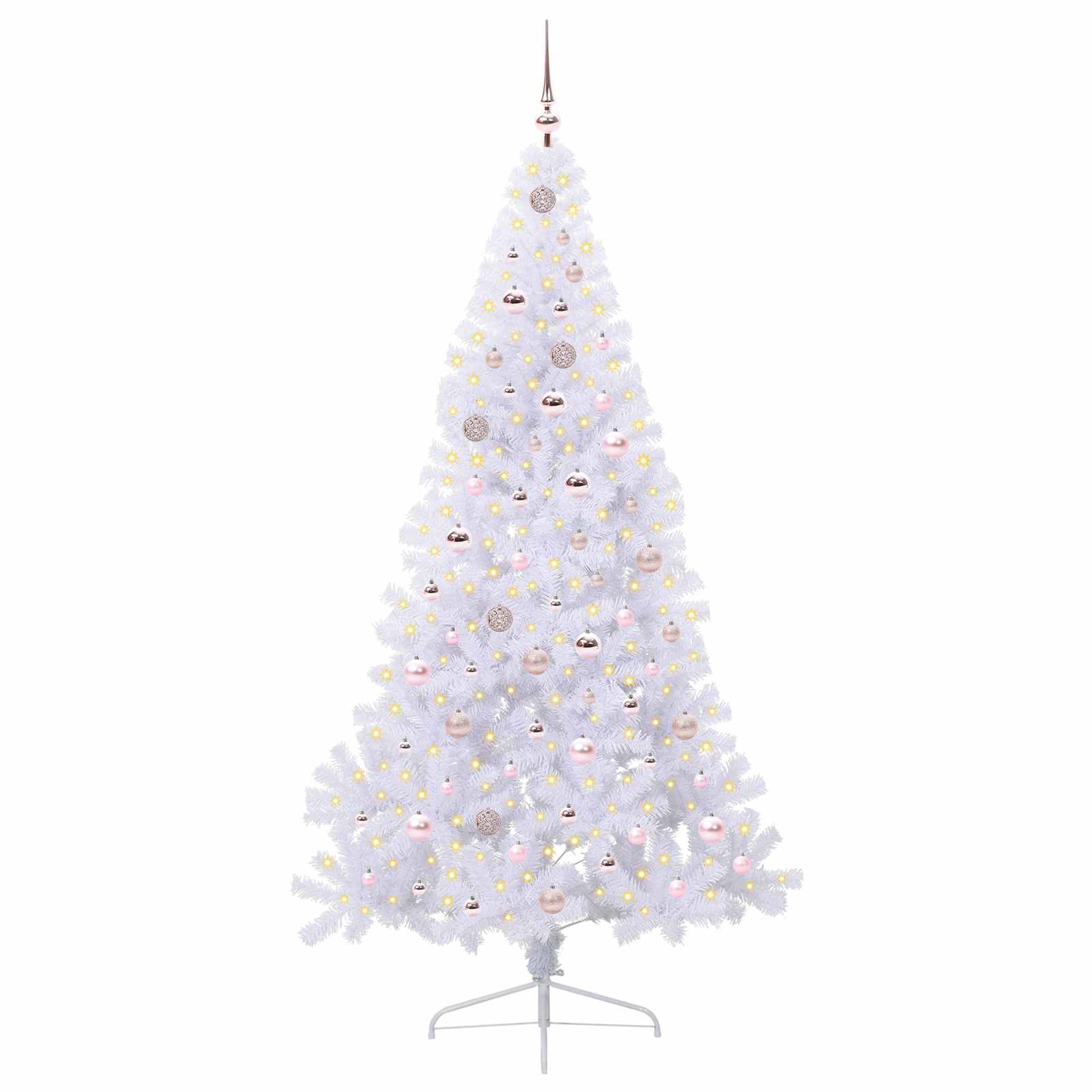Künstlicher Weihnachtsbaum Weiß 210 cm PVC und Stahl