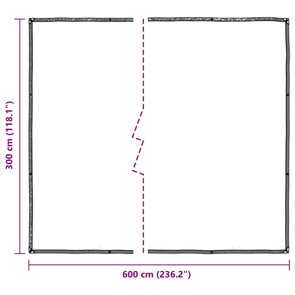 Transparente Plane mit Ösen 1x2 m Polyethylen