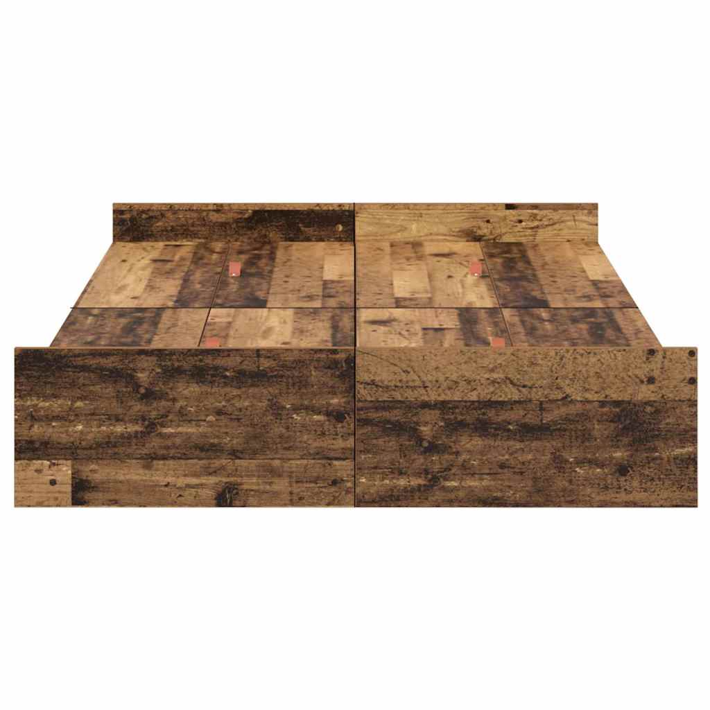 Aufbewahrungsbettgestell Weiß 200 x 200 cm Holzwerkstoff