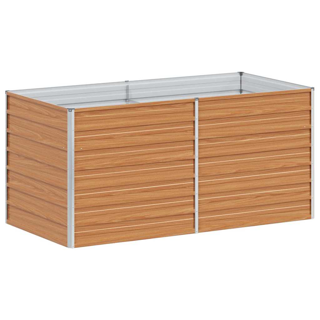 Hochbeet Hellbraun 100 x 100 x 77 cm Verzinkter Stahl