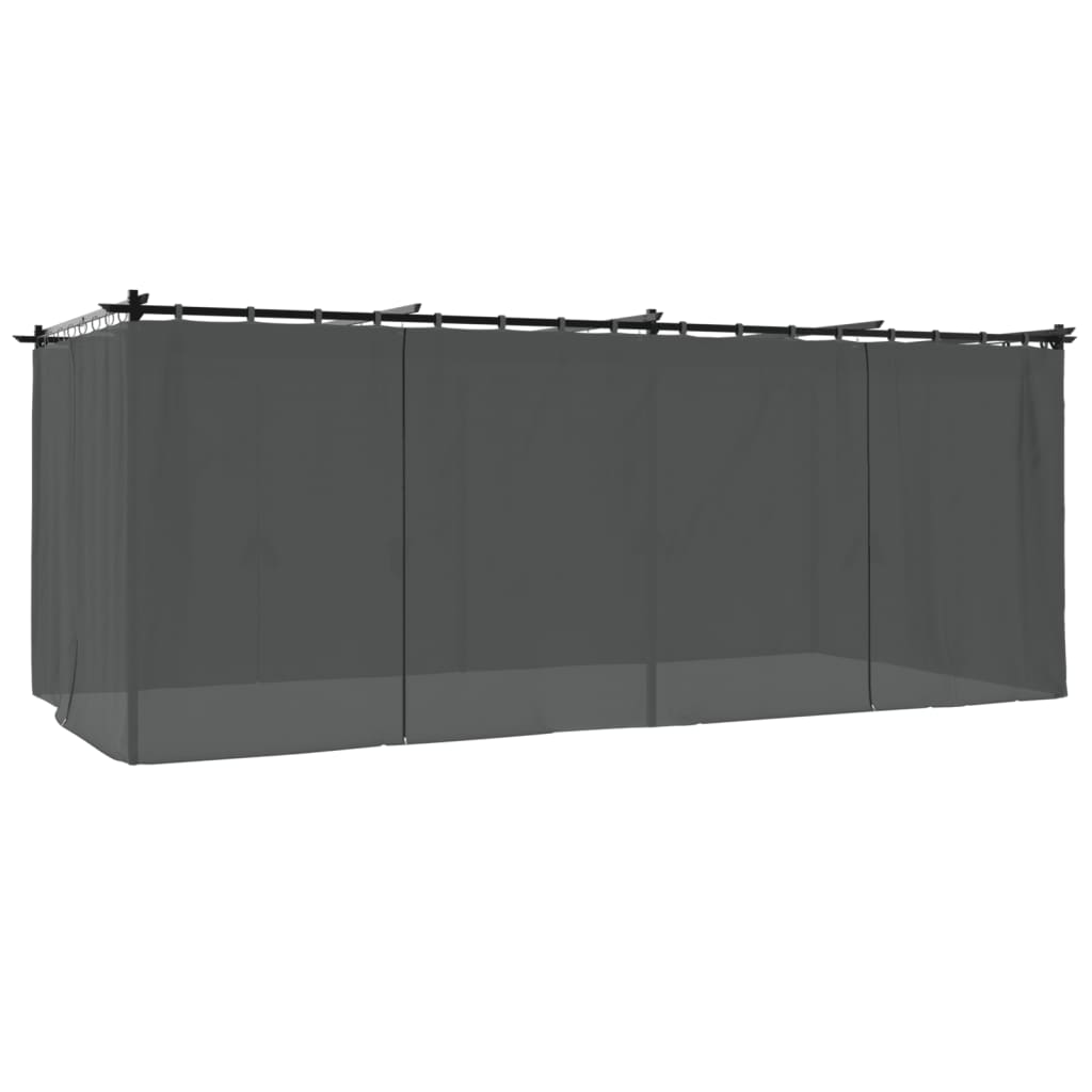 Pavillon mit Vorhängen Creme 3x3 m Stahl