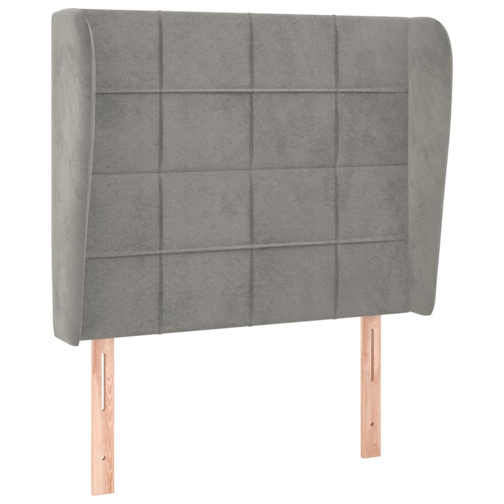 Kopfteil mit Ohren Dunkelblau 93x23x78/88 cm Samt