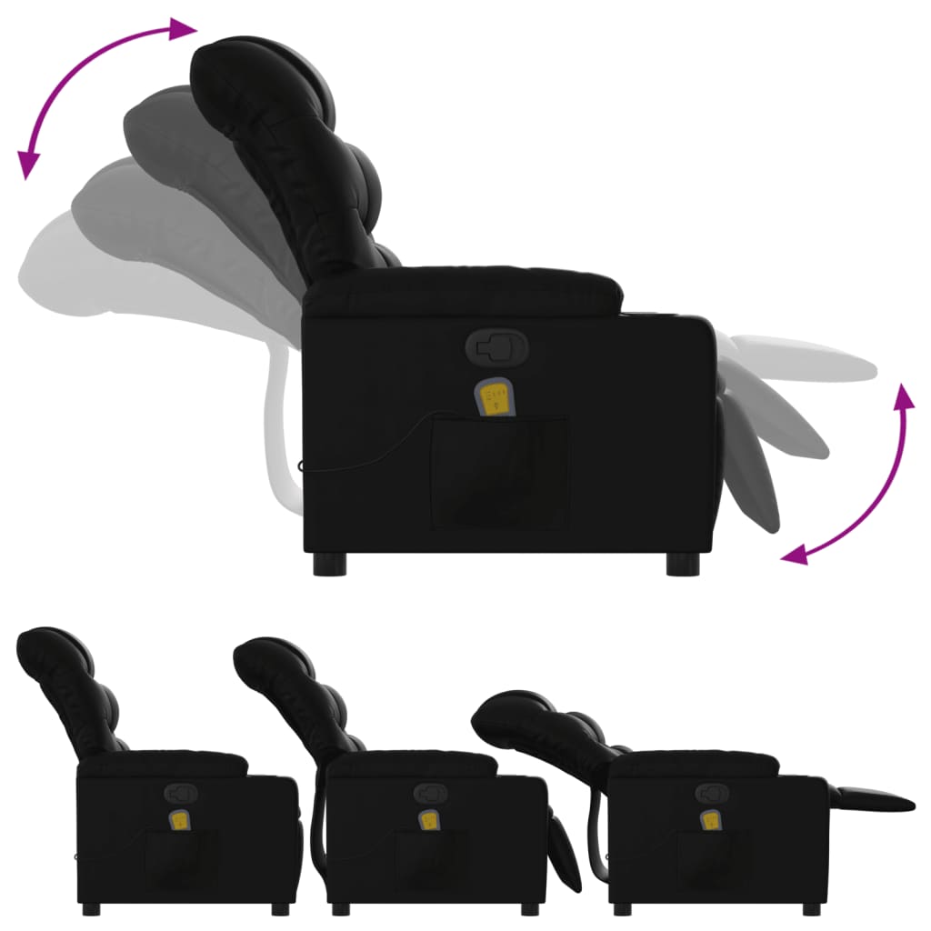 Massage-Relaxsessel, Kunstleder, Schwarz