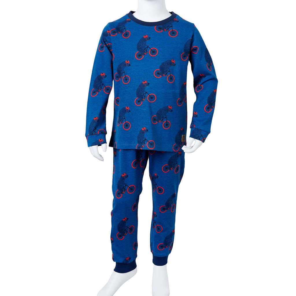 Kinderpyjama mit Langen Ärmeln Petrolblau 92
