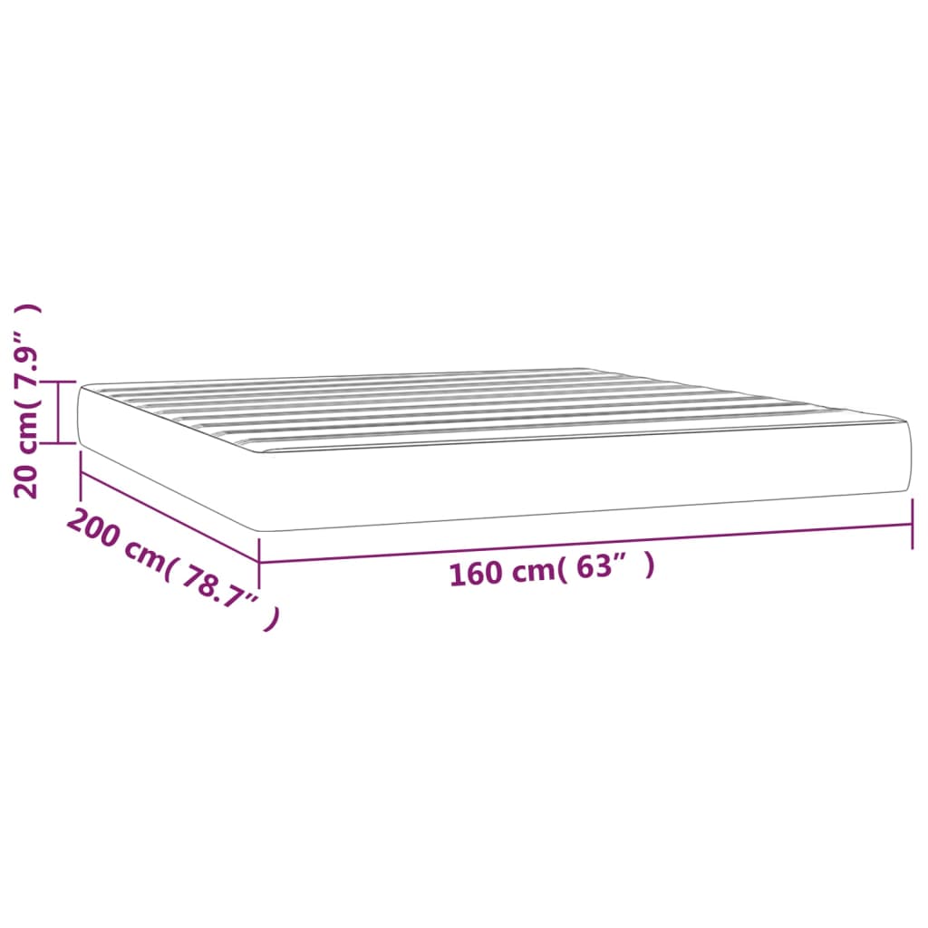 Taschenfederkernmatratze Mittel Schwarz 80x200x20 cm Kunstleder