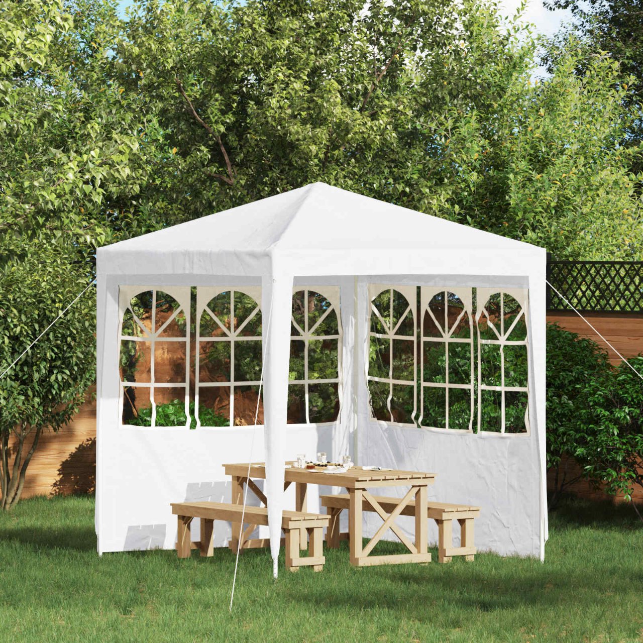 Party Zelt Seitenteil 2 pcs 300 x 195 cm Rot PE und Stahl