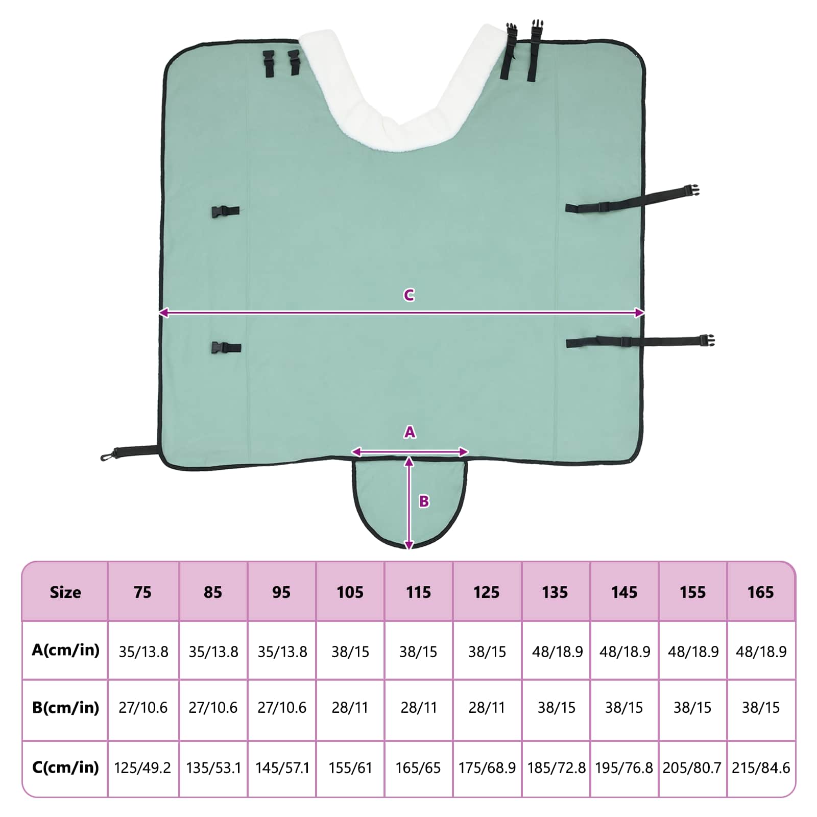 Pferdedecke Volles Aqua 75 cm Polarfleece